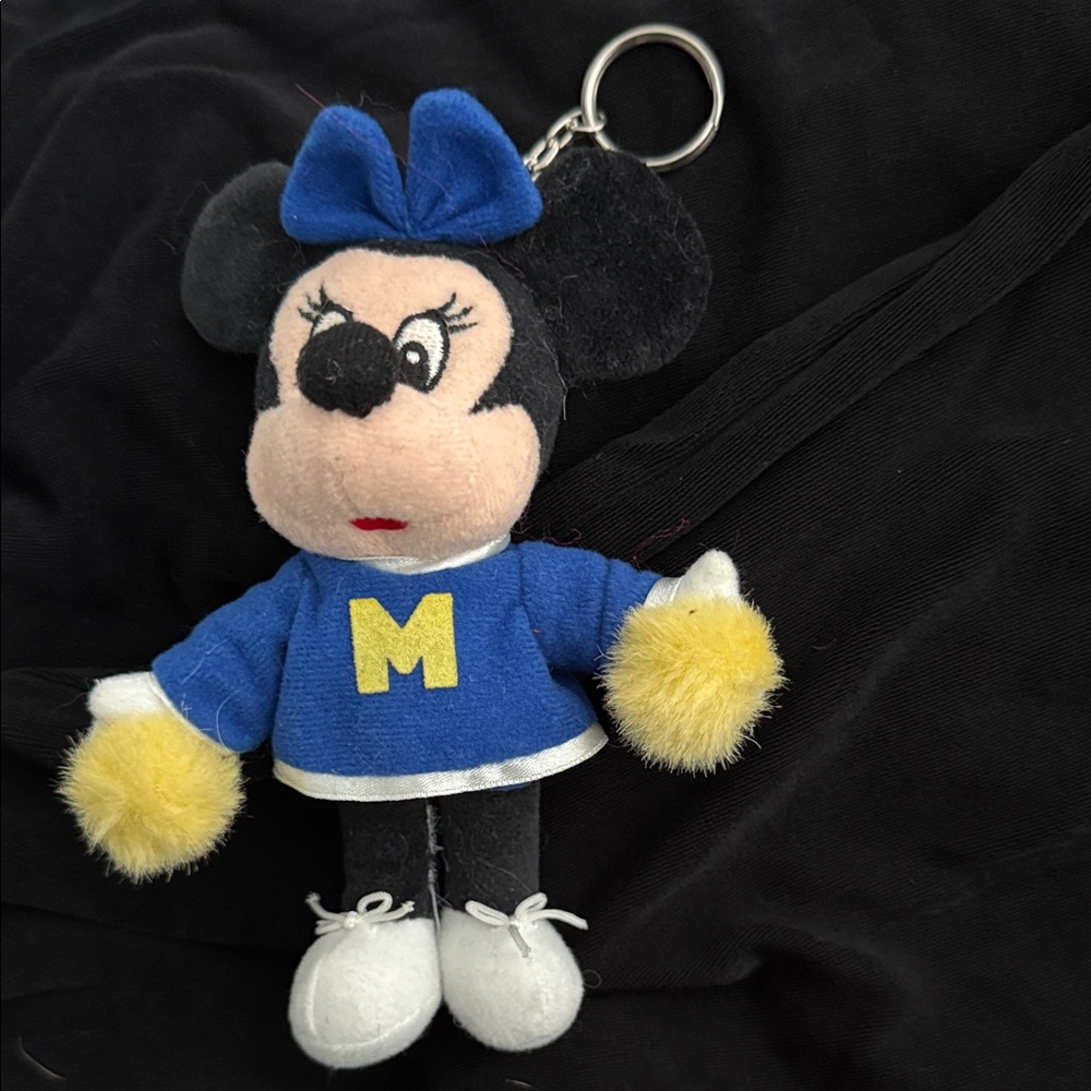 Vintage Minnie Mouse Michigan Cheerleader Keychain